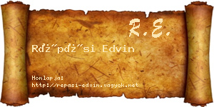 Répási Edvin névjegykártya